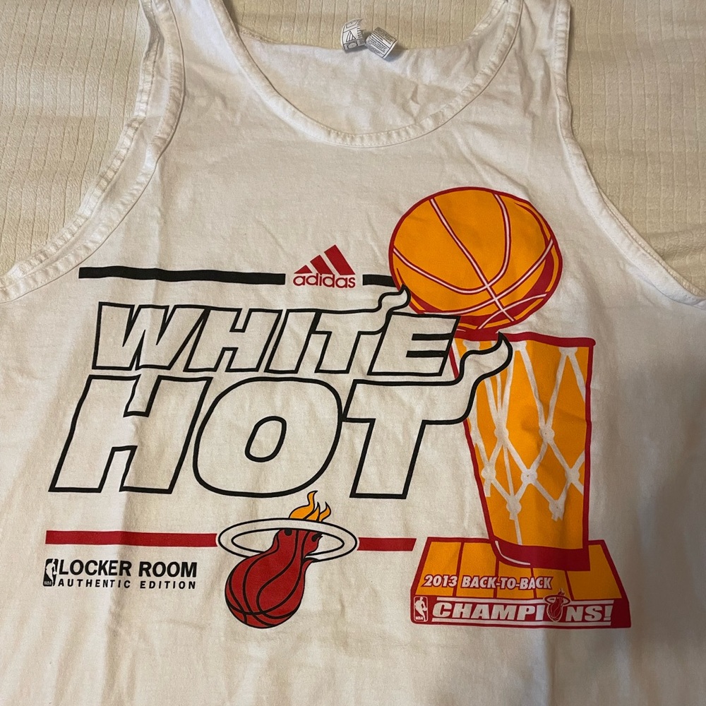 Adidas 2013 Miami Heat White Tank top Size Large